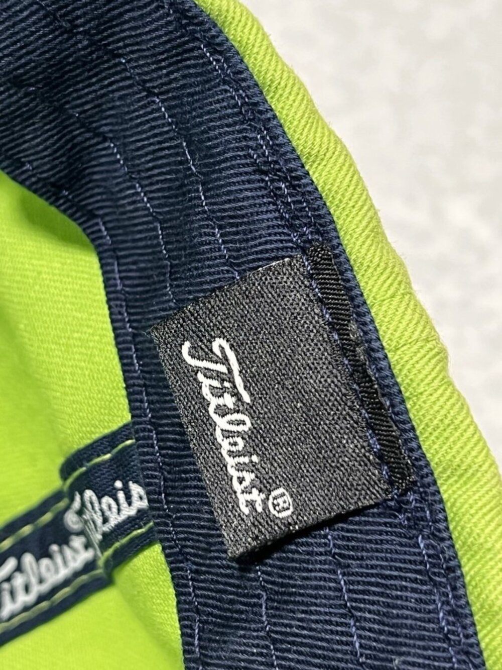 Men’s Titleist Golf Hat Lime Green Foot Joy FJ Strap Back Adjustable Cotton - Picture 9 of 11